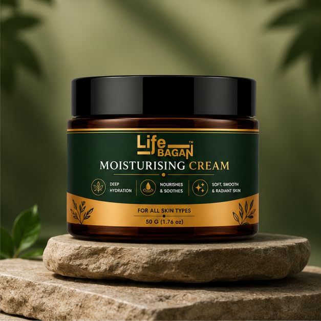 Life Bagan Moisturising Face Cream | Daily Moisturizer for Soft, Smooth & Healthy-Looking Skin | Lightweight Hydrating Formula | Suitable for All Skin Types | 50g