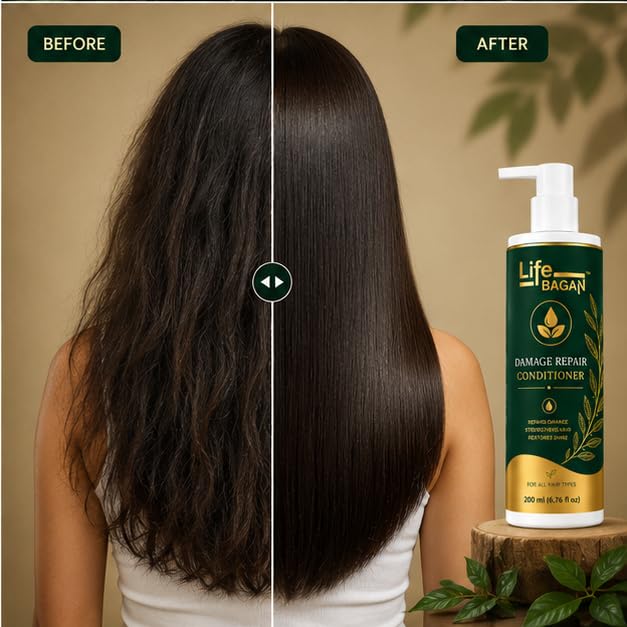 Life Bagan Damage Repair Conditioner | Hair Conditioner for Soft, Smooth & Manageable Hair | Daily Hair Care Formula | Suitable for All Hair Types | 200ml