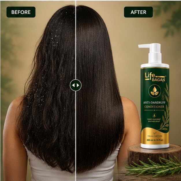 Life Bagan Anti Dandruff Conditioner | Hair Conditioner for Soft, Smooth & Manageable Hair | Daily Hair Care Formula | Suitable for All Hair Types | 200ml