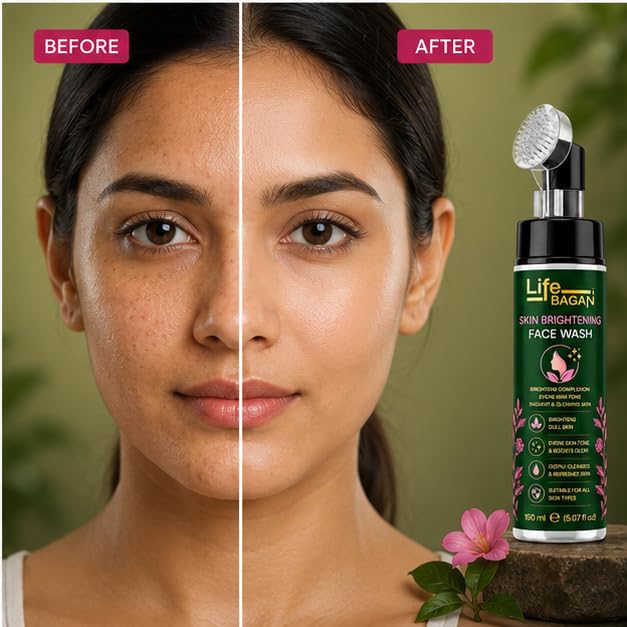 Life Bagan Skin Brightening Face Wash | Gentle Daily Facial Cleanser for Fresh & Radiant-Looking Skin | Removes Dirt, Oil & Impurities | Suitable for All Skin Types | 150ml