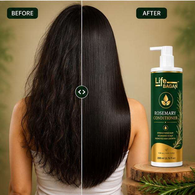Life Bagan Rosemary Conditioner | Hair Conditioner for Soft, Smooth & Manageable Hair | Daily Hair Care Formula | Suitable for All Hair Types | 200ml