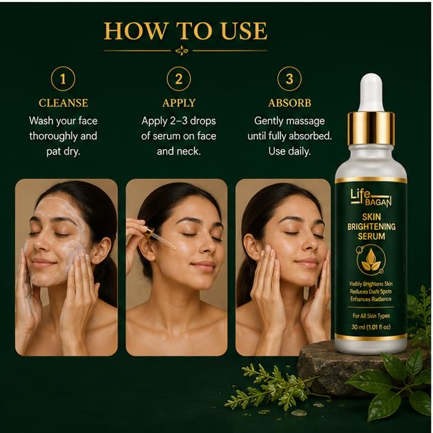 Life Bagan Face Serum | Lightweight Daily Facial Serum for Smooth, Radiant & Healthy-Looking Skin | Fast Absorbing Non-Greasy Formula | Suitable for All Skin Types | 30ml