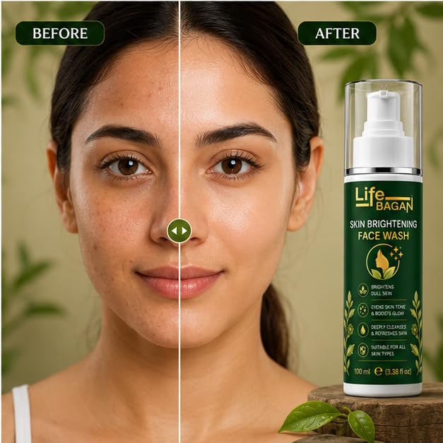 Life Bagan Skin Brightening Face Wash | Gentle Daily Facial Cleanser for Fresh & Radiant-Looking Skin | Removes Dirt, Oil & Impurities | Suitable for All Skin Types | 100ml