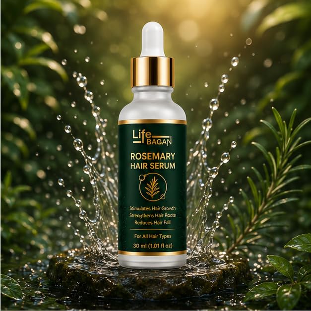 Life Bagan Rosemary Hair Serum | Lightweight Hair & Scalp Serum for Nourished, Smoother & Healthier-Looking Hair | Non-Sticky Formula | Suitable for Men & Women | 30ml