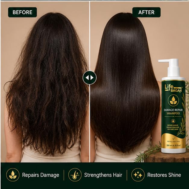 Life Bagan Damage Repair Conditioner | Daily Hair Conditioner for Dry & Damaged Hair | Helps Improve Hair Softness, Smoothness & Manageability | Suitable for All Hair Types | 200ml