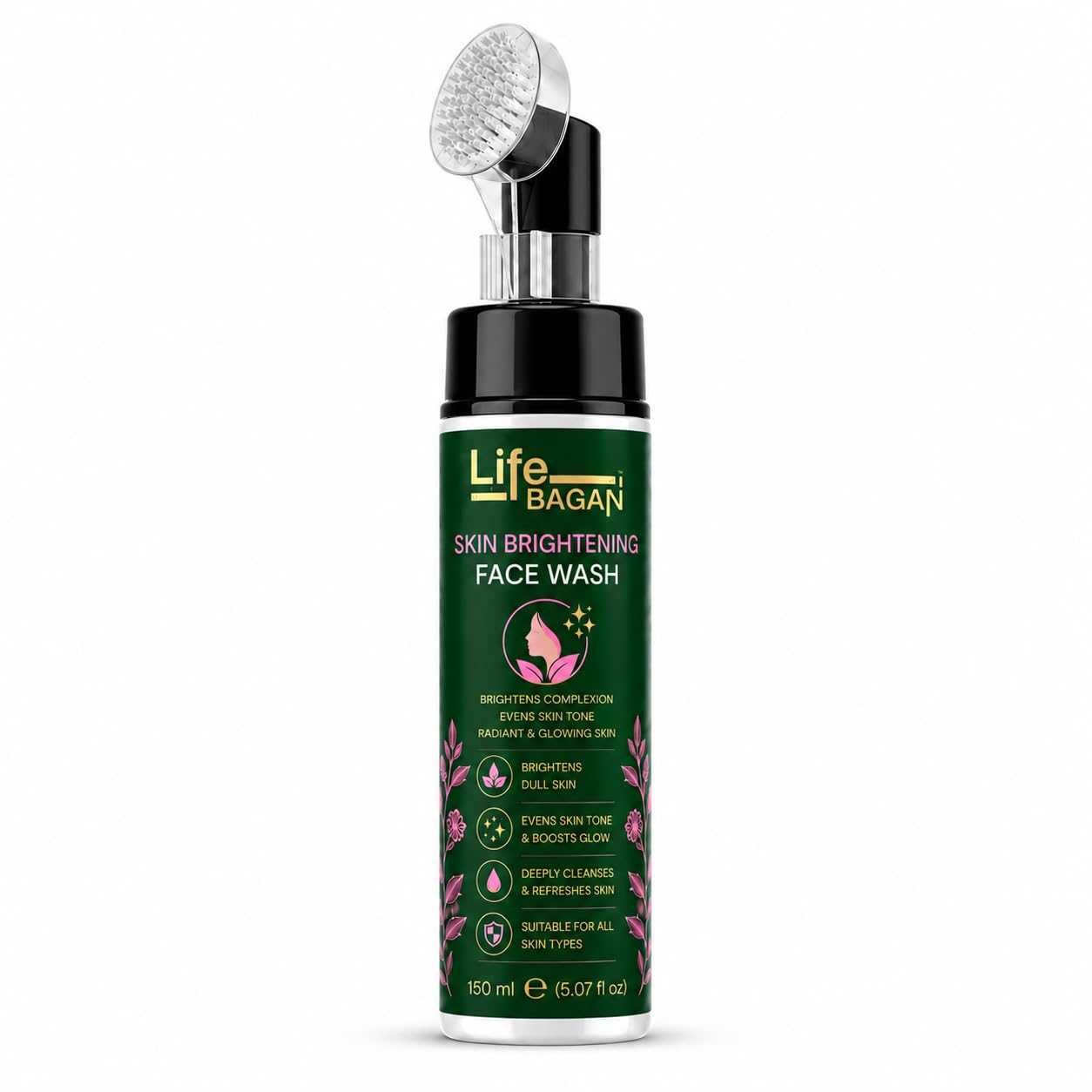 Life Bagan Skin Brightening Face Wash | Gentle Daily Facial Cleanser for Fresh & Radiant-Looking Skin | Removes Dirt, Oil & Impurities | Suitable for All Skin Types | 150ml