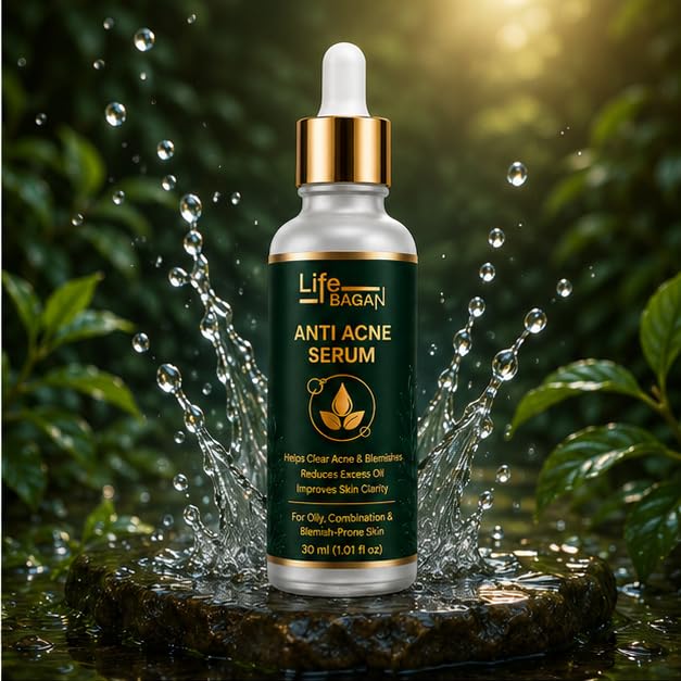 Life Bagan Anti Acne Face Serum | Lightweight Daily Facial Serum for Clearer-Looking & Balanced Skin | Fast Absorbing Non-Greasy Formula | Suitable for Oily & Combination Skin | 30ml