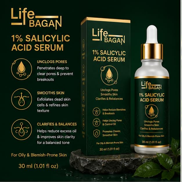 Life Bagan 1% Salicylic Acid Face Wash | Gentle Daily Facial Cleanser for Fresh & Healthy-Looking Skin | Lightweight Cleansing Formula | Suitable for Oily & Combination Skin | 30ml