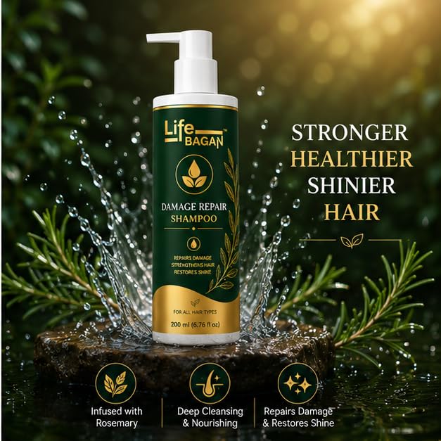 Life Bagan Damage Repair Conditioner | Daily Hair Conditioner for Dry & Damaged Hair | Helps Improve Hair Softness, Smoothness & Manageability | Suitable for All Hair Types | 200ml