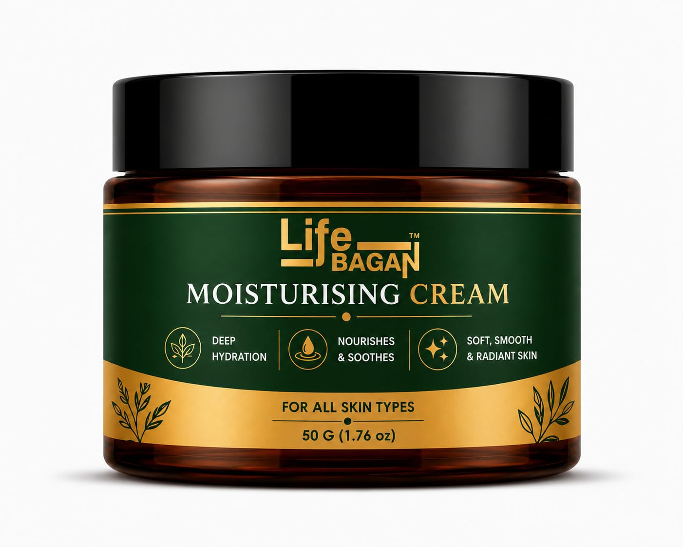 Life Bagan Moisturising Face Cream | Daily Moisturizer for Soft, Smooth & Healthy-Looking Skin | Lightweight Hydrating Formula | Suitable for All Skin Types | 50g