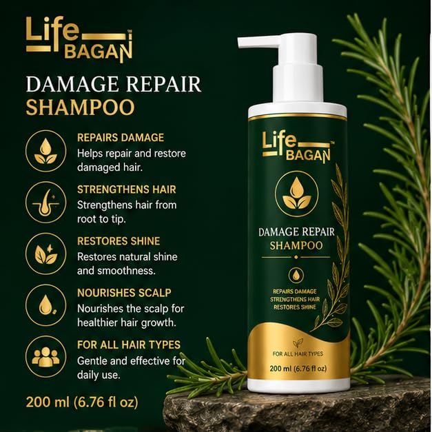 Life Bagan Damage Repair Conditioner | Daily Hair Conditioner for Dry & Damaged Hair | Helps Improve Hair Softness, Smoothness & Manageability | Suitable for All Hair Types | 200ml