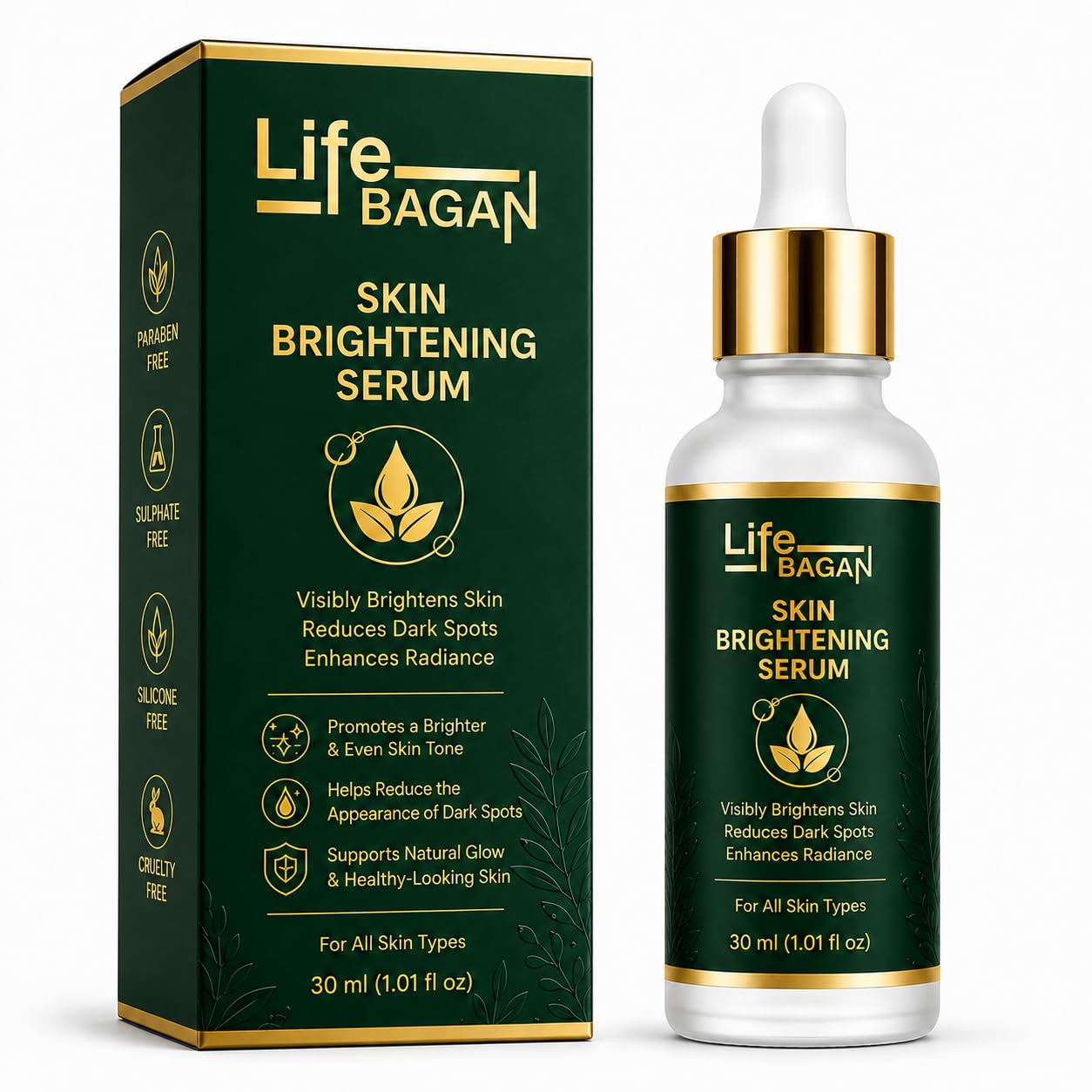 Life Bagan Face Serum | Lightweight Daily Facial Serum for Smooth, Radiant & Healthy-Looking Skin | Fast Absorbing Non-Greasy Formula | Suitable for All Skin Types | 30ml