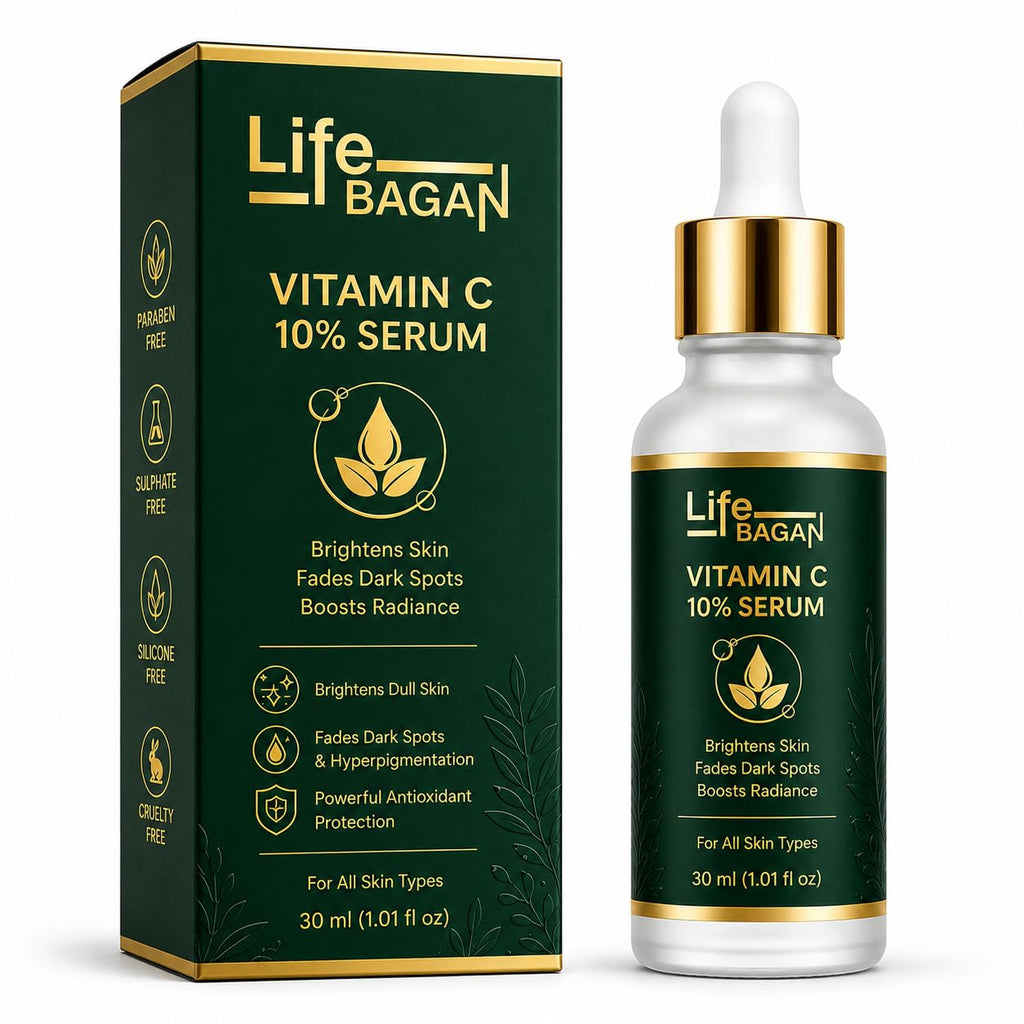 Life Bagan Vitamin C 10% Face Serum | Lightweight Daily Facial Serum for Radiant & Healthy-Looking Skin | Fast Absorbing Formula | Suitable for All Skin Types | 30ml