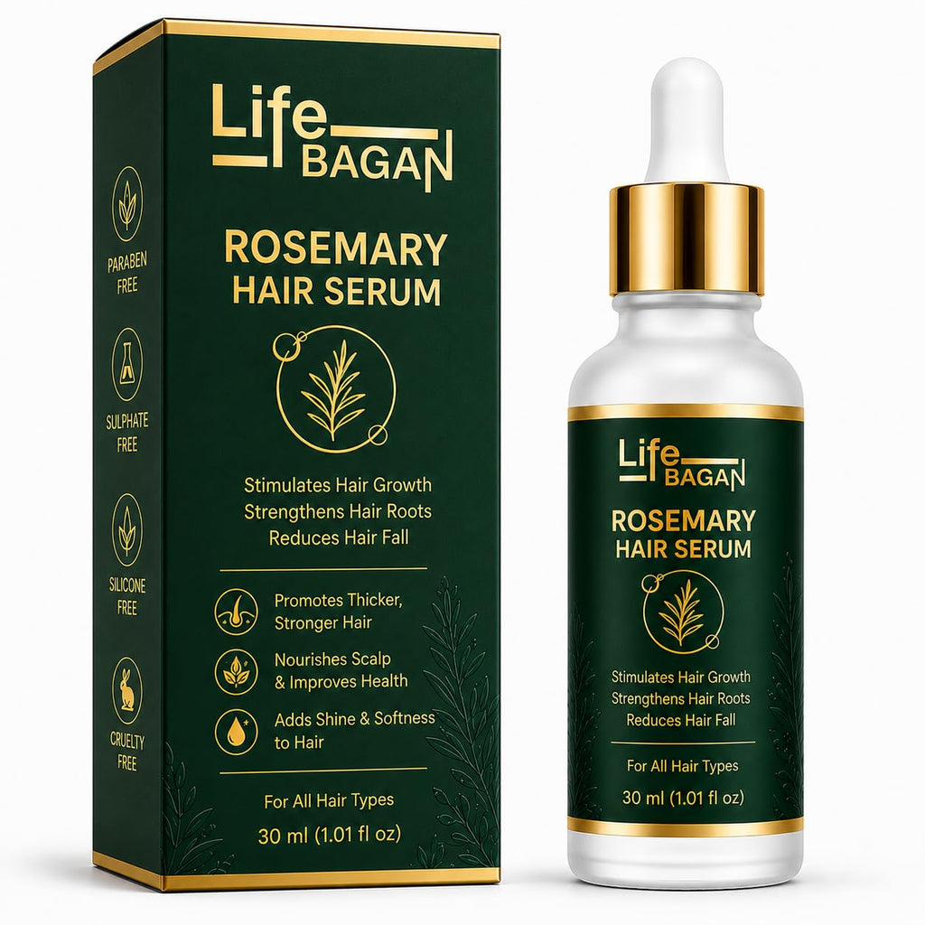 Life Bagan Rosemary Hair Serum | Lightweight Hair & Scalp Serum for Nourished, Smoother & Healthier-Looking Hair | Non-Sticky Formula | Suitable for Men & Women | 30ml